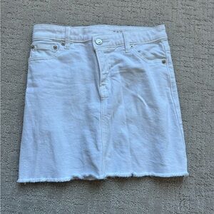 AE stretch high waisted perfect denim mini skirt in white